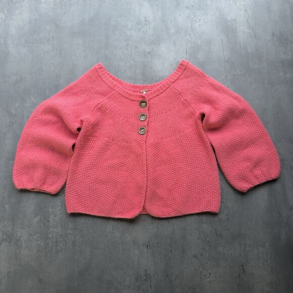 Free People Pink Knit Cardigan Angora Wool Button Front Sweater Women’s XS/S - Picture 1 of 11